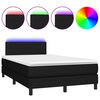 vidaXL H&oacute;lfa&eth; Springr&uacute;m me&eth; D&yacute;nu&LED Svart 120x190 cm Tauefni