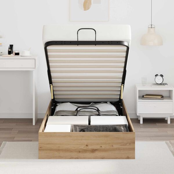 vidaXL Ott&oacute;man s&aelig;ngurrammi Artisan Eik 90 x 200 cm Samsettur vi&eth;ur