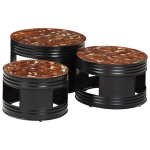 vidaXL Barbor&eth; Trommulaga 3 stk. Gegnheill Akas&iacute;uvi&eth;ur