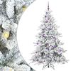 vidaXL Gervi hengdu j&oacute;latr&eacute; me&eth; 300 LED Hv&iacute;tt 180 cm PVC og St&aacute;l