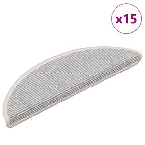 vidaXL Stigamottur 15 stk 56x17x3 cm silfurlita&eth;ar h&aacute;lfhringlaga