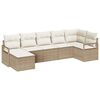 vidaXL S&oacute;fasett me&eth; p&uacute;&eth;i me&eth; geymslu 7 pcs Beige og krem p&oacute;l&yacute;rattan