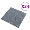 vidaXL 3D Veggþil 24 stk. 50x50 cm Demantsmynstur Grá 6 m²