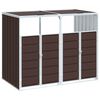 vidaXL Sorptunnugeymsla Tv&ouml;f&ouml;ldu 144x81x113 cm Br&uacute;nn St&aacute;l