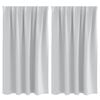 vidaXL Svartgard&iacute;nur me&eth; hringjum 2 pcs Bleikur Gr&aacute;r 140 x 140 cm