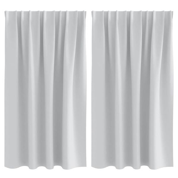 vidaXL Svartgard&iacute;nur me&eth; hringjum 2 pcs Bleikur Gr&aacute;r 140 x 140 cm