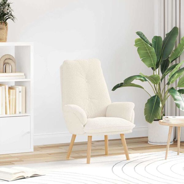 vidaXL Armstóll Rjómalitur 61 x 78 x 98 cm Sherpa efni