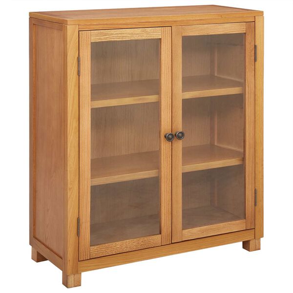 vidaXL Cabinet me&eth; hillu Br&uacute;nn 80 x 35 x 95 cm Samsettur vi&eth;ur
