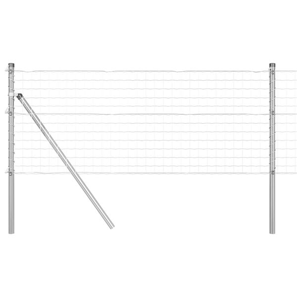 vidaXL Gir&eth;ing me&eth; p&oacute;st Silfur 0,8 x 10 m St&aacute;l og PVC