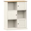 vidaXL b&oacute;kask&aacute;pur "VIGO" hv&iacute;tur 90x35x114,5 cm gegnheil vi&eth;arfura