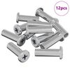 vidaXL L&aacute;sahnutur 12 pcs Silfur M6 x 25 mm St&aacute;l