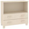 vidaXL Skenkur &bdquo;HAMAR&ldquo; Hunangsbr&uacute;nt 85x35x80 cm Gegnheil Fura