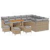 vidaXL Gar&eth;s&oacute;fa sett 13 pcs Drapplita&eth;ur p&oacute;l&yacute;rattan