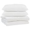 vidaXL S&aelig;ng me&eth; kodda 3 pcs Hv&iacute;tt Microfleece