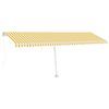 vidaXL Handvirk Útdraganleg Markísa með LED 600x300 cm Gult og Hvít