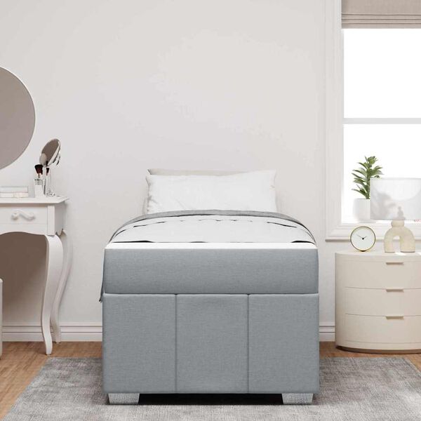 vidaXL Ramsv&iacute;k me&eth; d&yacute;nu Lj&oacute;sgr&aacute;r 90 x 190 cm d&uacute;kur