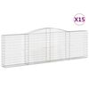 vidaXL Bogadregnir Grj&oacute;tkassar 15 stk. 400x30x120/140cm Sinkh&uacute;&eth;a&eth; J&aacute;rn