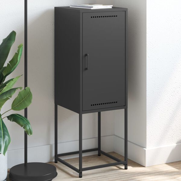 vidaXL Hár Skenkur Svartur 36x39x107 cm Stál