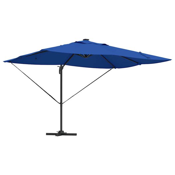 vidaXL Cantilever Roma Parasol Blátt og svart 352 x 251 x 265 cm