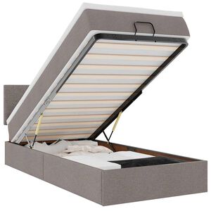 vidaXL Ottoman R&uacute;m me&eth; D&yacute;nu & LED Taupe 90x200 cm Efni