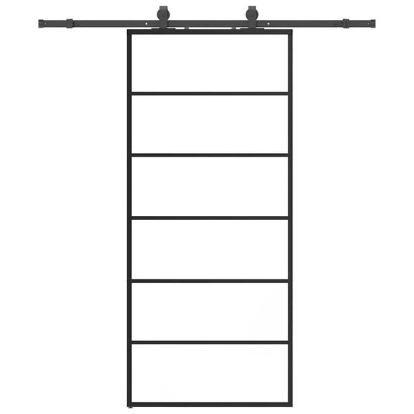 vidaXL Rennihur&eth; me&eth; v&eacute;lb&uacute;na&eth;arsetti Svart 90x205 cm ESG Gler