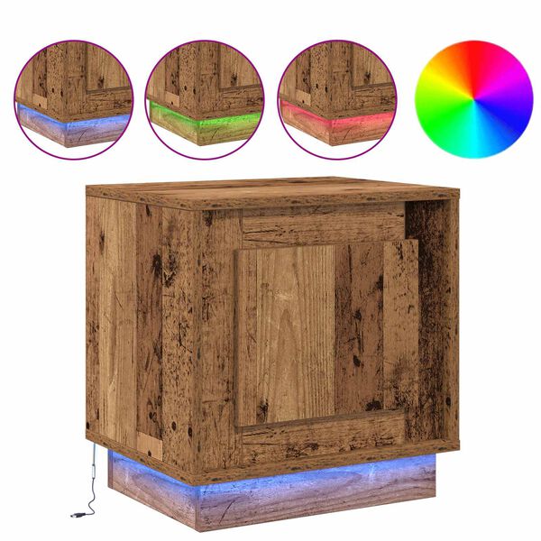 vidaXL Noat&ouml;flu sk&aacute;pur Gamalt timbur 44 x 34,5 x 45 cm Samsettur vi&eth;ur