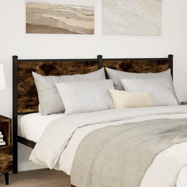 vidaXL H&ouml;f&eth;agafl Reykt&oacute;na Eikarlitur 150 cm Samsettur Vi&eth;ur og St&aacute;l