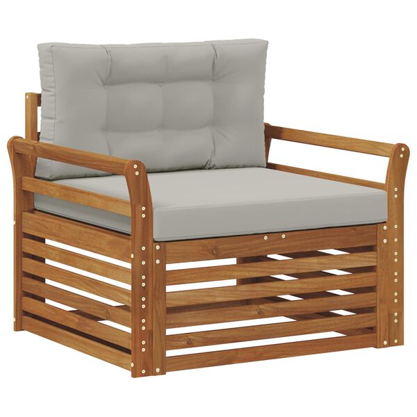 vidaXL &Uacute;ti s&oacute;fasett Solid Akas&iacute;uskei&eth; og P&oacute;lyester N&aacute;tt&uacute;rulegur