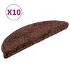 vidaXL Stigamottur 10 stk 56x17x3 cm br&uacute;nar h&aacute;lfhringlaga