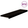 vidaXL stigagangar 12 stk D&ouml;kkbr&uacute;nt 90x25x2 cm gegnheilvi&eth;ar eik