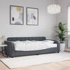 vidaXL Daybed me&eth; d&yacute;nu Dark Grey 90x190 cm Flauel