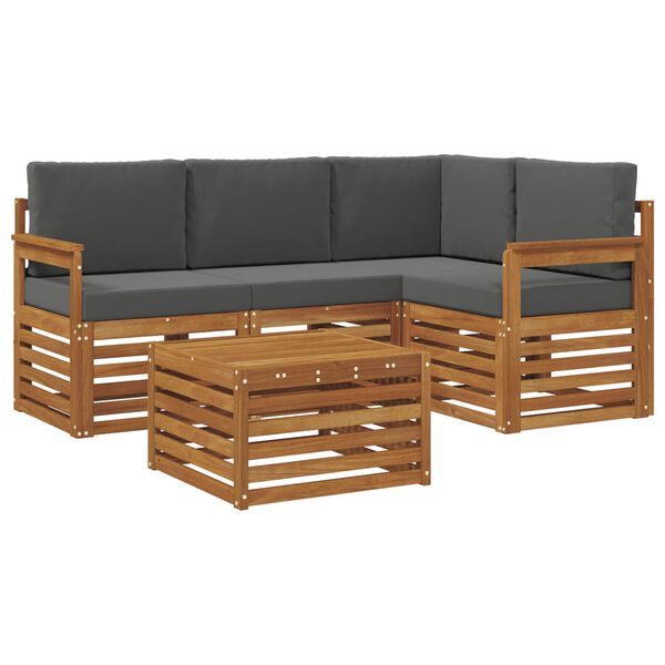 vidaXL H&uacute;sgagnasett 5 pcs N&aacute;tt&uacute;rulegt og Antrac&iacute;t Samsettur vi&eth;ur