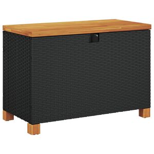 vidaXL Gar&eth;geymslukassi Svartur 80x40x48 cm P&oacute;l&yacute;rattan Akas&iacute;uvi&eth;ur