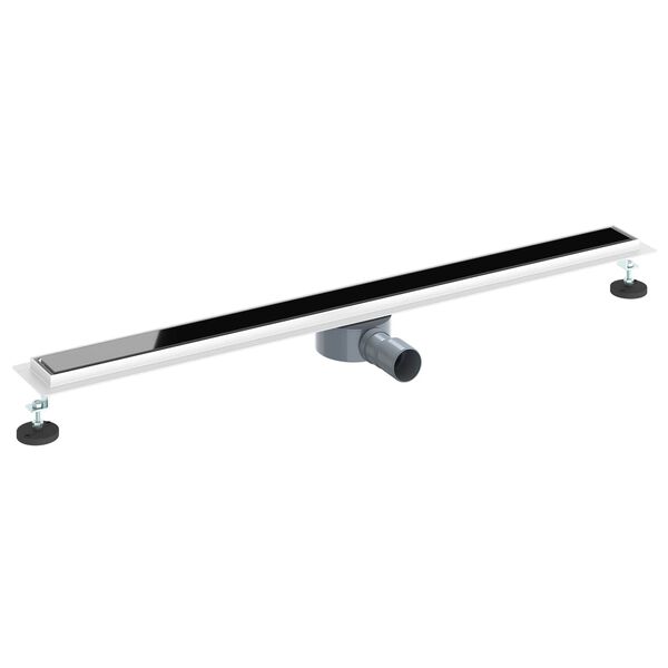 vidaXL Sturtu fr&aacute;rennsli me&eth; gleri me&eth; 360&deg; s&yacute;rum Svartur 100 cm