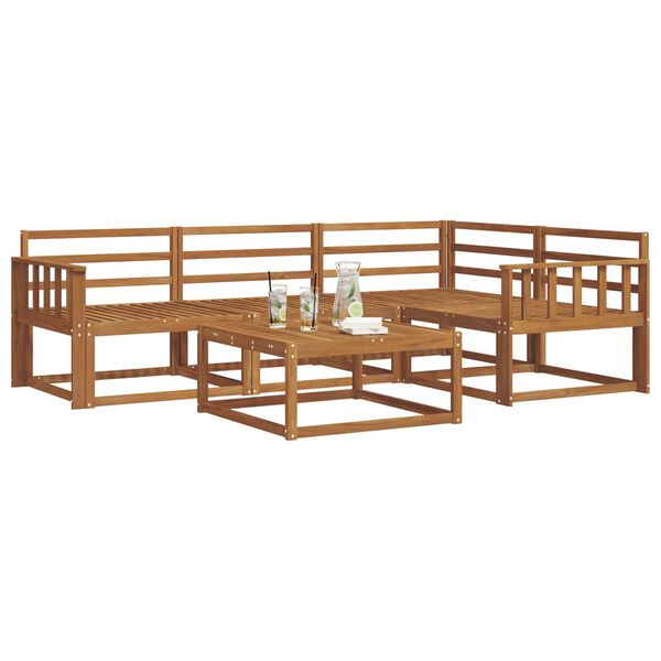 vidaXL &Uacute;ti s&oacute;fasett 5 pcs N&aacute;tt&uacute;rulegur Hrein akas&iacute;utr&eacute;