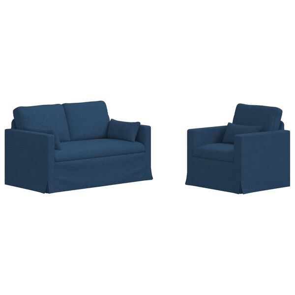 vidaXL S&oacute;fi 2 pcs Bl&aacute;r 139 x 78 x 80 cm d&uacute;kur