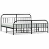 vidaXL R&uacute;mgrind &uacute;r M&aacute;lmi me&eth; H&ouml;fu&eth;gafli & F&oacute;tagafli Sv&ouml;rt 193x203 cm