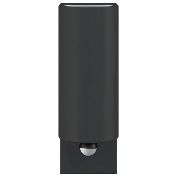 vidaXL Útiveggljós með Skynjurum 2 stk Svart Steypt Ál