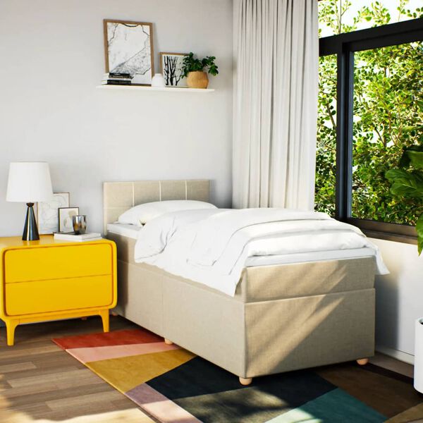 vidaXL H&oacute;lfa&eth; Springr&uacute;m me&eth; D&yacute;nu Rj&oacute;ma 90x200 cm Tauefni