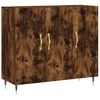 vidaXL Skenkur Reyklitu&eth; Eik 90x34x80 cm Samsettur Vi&eth;ur