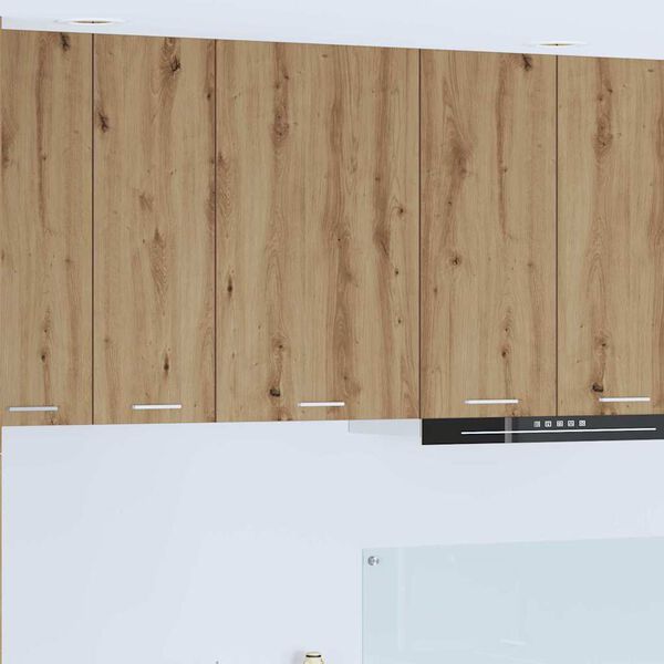 vidaXL Vegghengdur sk&aacute;pur Handverks eik og hv&iacute;t 50 x 31 x 80 cm