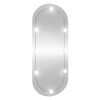 vidaXL Veggspegill me&eth; LED lj&oacute;sum 25x60 cm Gler Spor&ouml;skjulaga
