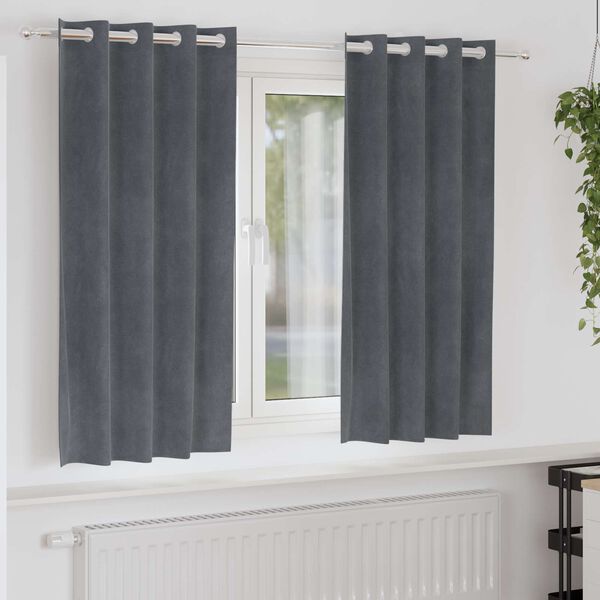 vidaXL Myrkratj&ouml;ld 2 pcs Lj&oacute;sgr&aacute;r 140 x 175 cm Flauel