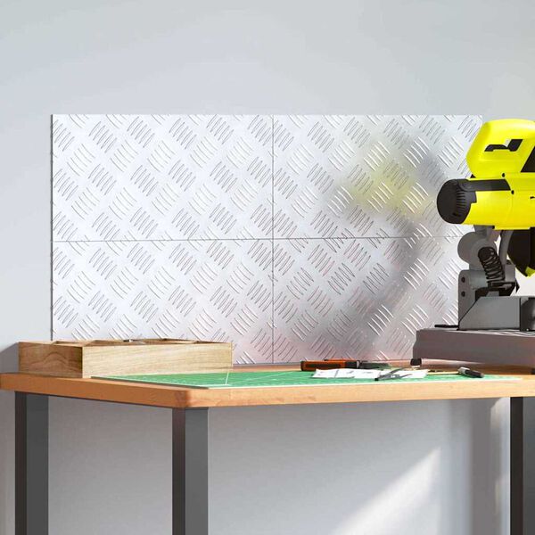 vidaXL Stigaplata R&eacute;tthyrningur 4 pcs Silfur 40 x 20 cm &Aacute;l