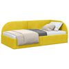 vidaXL Hornr&uacute;m ramma me&eth; h&ouml;fu&eth;gafl Gulur 100 cm x 200 cm Flauel