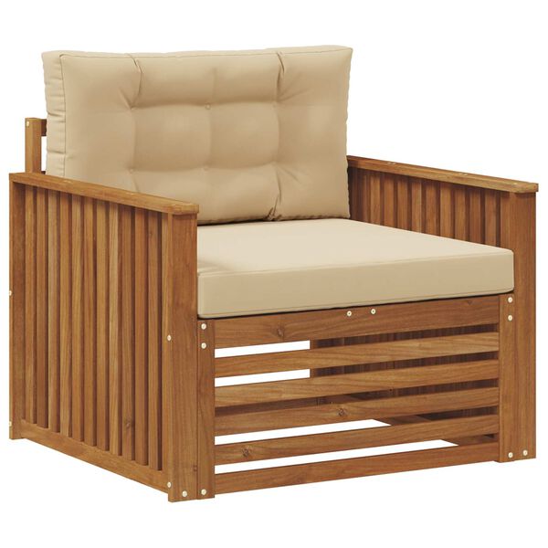 vidaXL &Uacute;ti s&oacute;fasett Solid Akas&iacute;uskei&eth; og P&oacute;lyester N&aacute;tt&uacute;rulegur