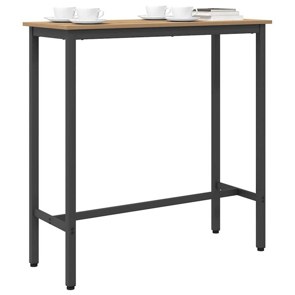 vidaXL bor&eth; Artisan Eik 100 x 40 x 100,5 cm Vinnslutr&eacute; og st&aacute;li