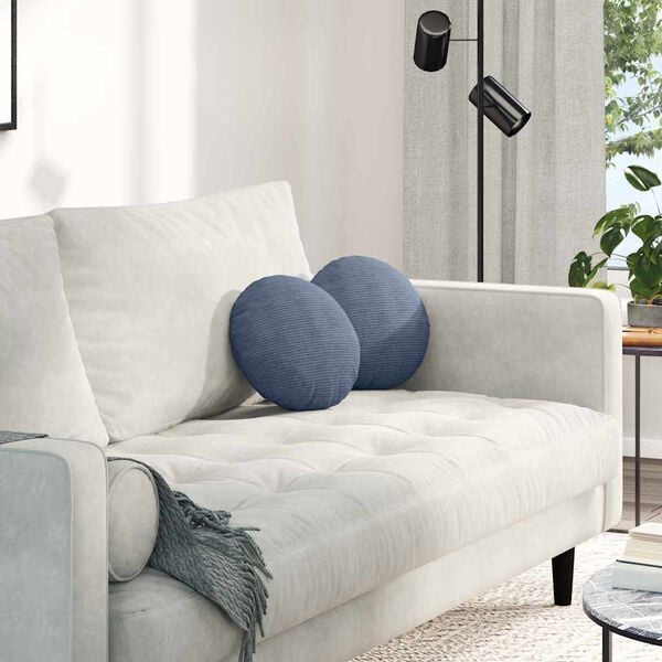 vidaXL Setjp&uacute;&eth;ar 2 pcs Bl&aacute;r &Oslash; 30 cm Korduroy efni