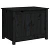 vidaXL s&oacute;fabor&eth; Svart 71x49x55 cm Solid Wood Furu