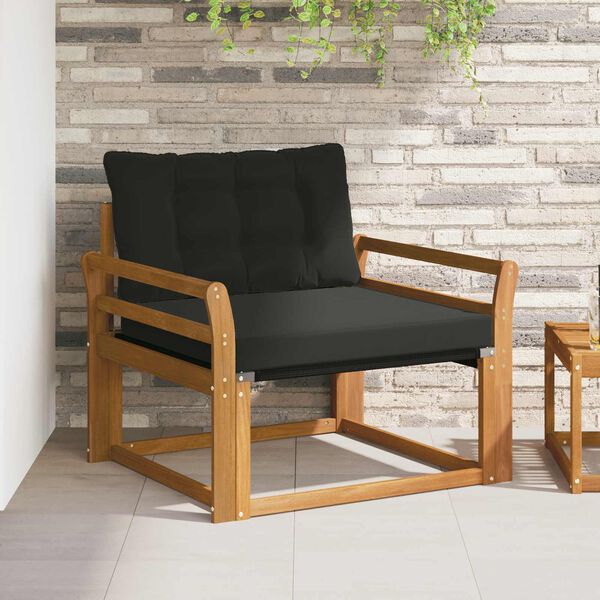 vidaXL &Uacute;ti s&oacute;fasett Fast Acacia tr&eacute; og Textilene N&aacute;tt&uacute;rulegur